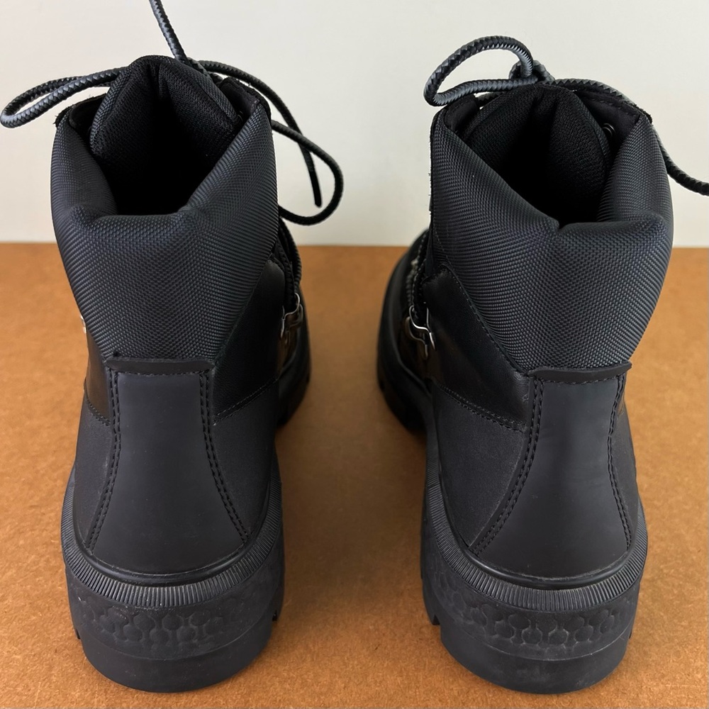 TIMBERLAND BLACK LEATHER HIKER BOOTS - Picture 6 of 14